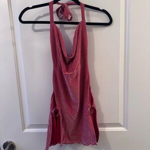 Outcast Adira Mini Dress in Red Shimmer